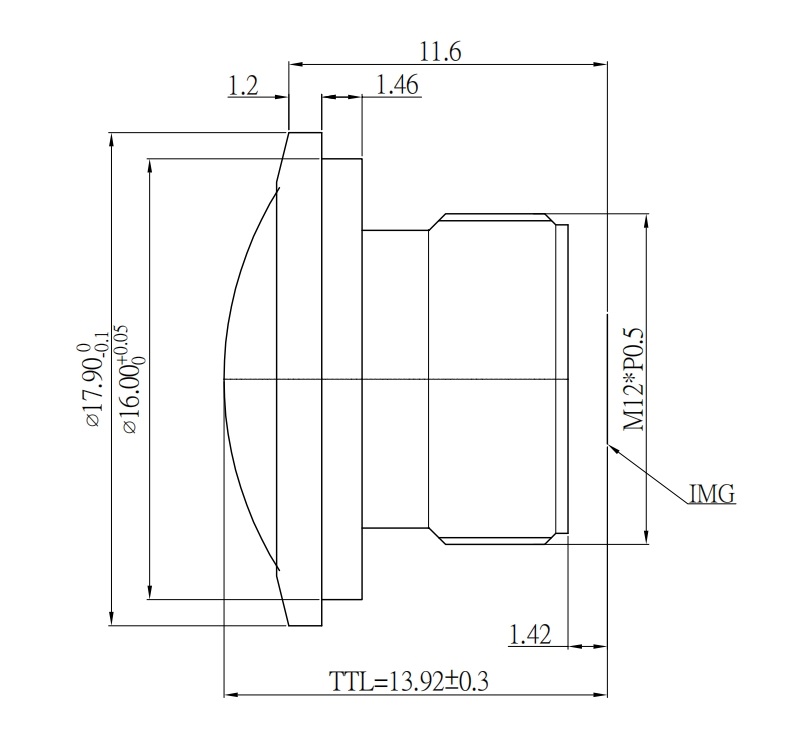 Wide Angle fisheye Lens YT-6072-H1